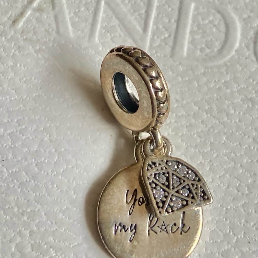 Pandora you are my rock cz Charm